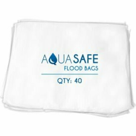 MBZ INDUSTRIAL AquaSafe Liquid Absorbing Sandless Sandbag, 22inL x 16inW x 1inH, Pack of 40 AS40-FB